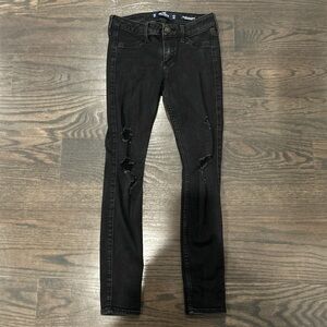Hollister Black Distressed Skinny Jeans
